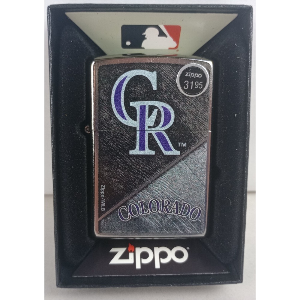 Brand New in Box Genuine Zippo MLB Lighter Colorado Rockies Street Chrome